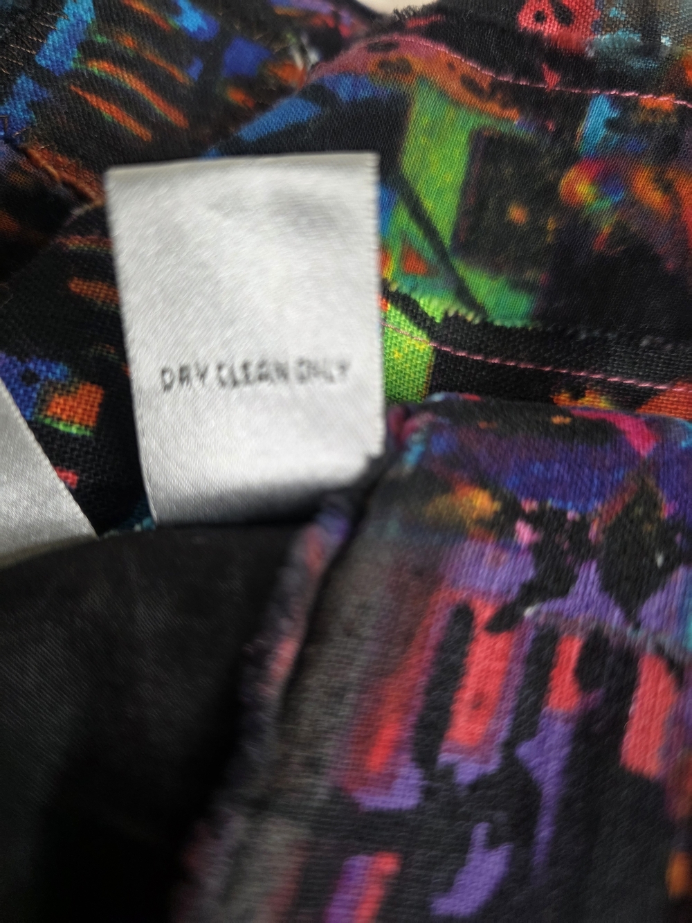 Chico's VINTAGE Black Neon Abstract Patchwork Jacket. Rare Find - Picture 7 of 8